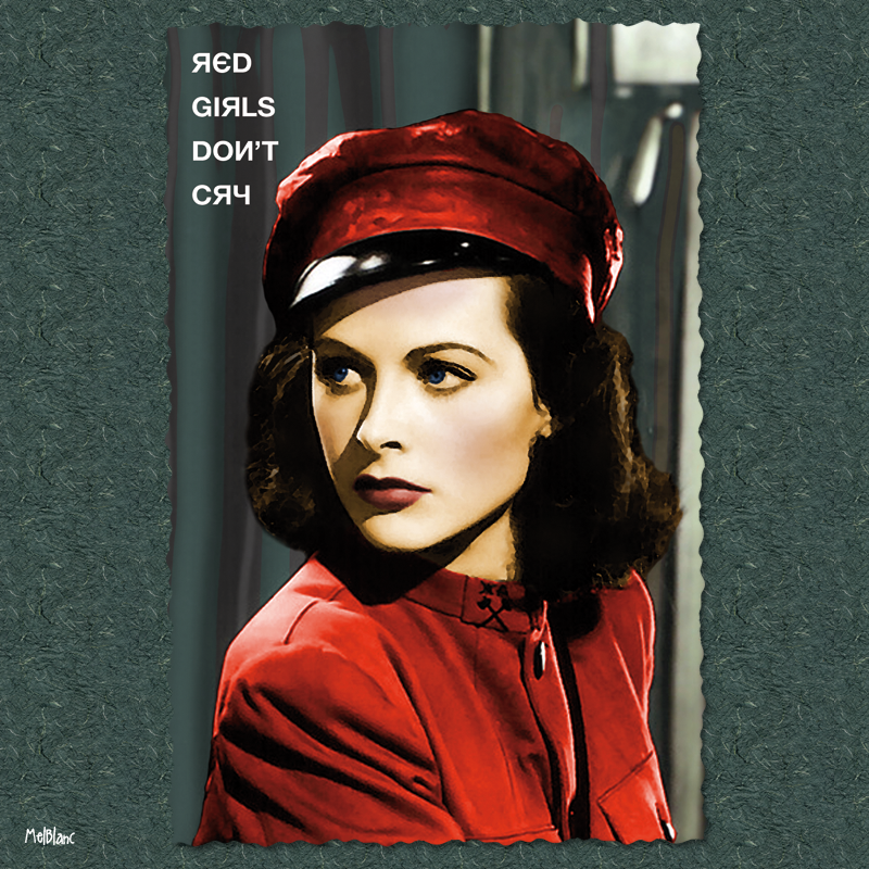 red girls don't cry hedy lamarr carte postale vintage melblanc