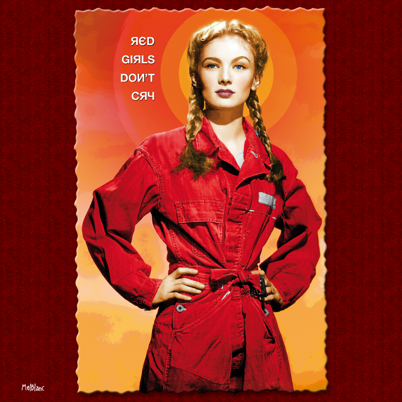 red girls don't cry veronica lake peekaboo girl carte postale vintage melblanc