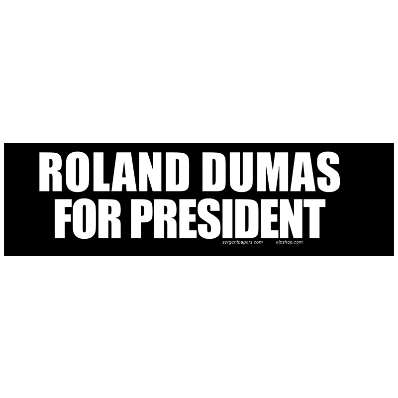 Sticker roland dumas for president autocollant elections presidentielles