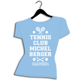 Tee shirt femme tennis club michel berger humour noir