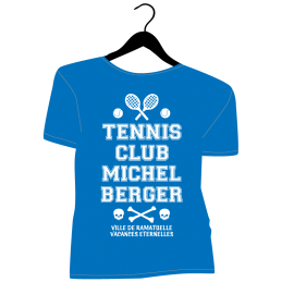 tee shirt humour noir homme tennis club michel berger