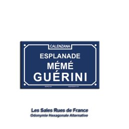 Sticker autocollant plaque de rue grands criminels humour noir meme guerini calenzana