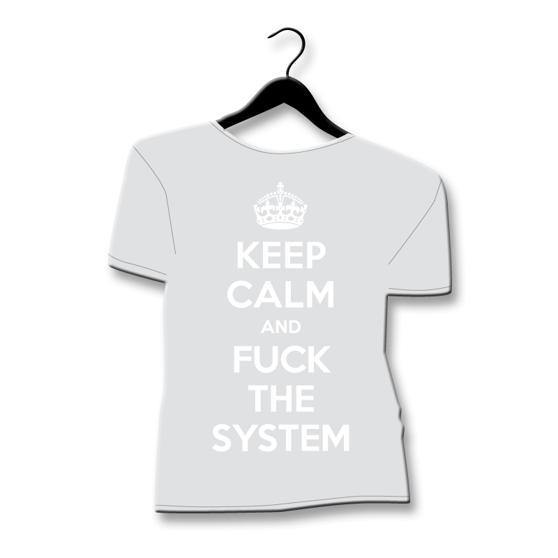 tee shirt enfant bebe keep calm and fuck the system school friendly
