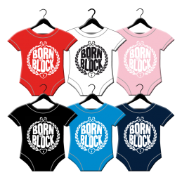 Body bébé coton born to block navy 3/6 mois 6/12 mois 12/18 mois roller derby plusieurs coloris