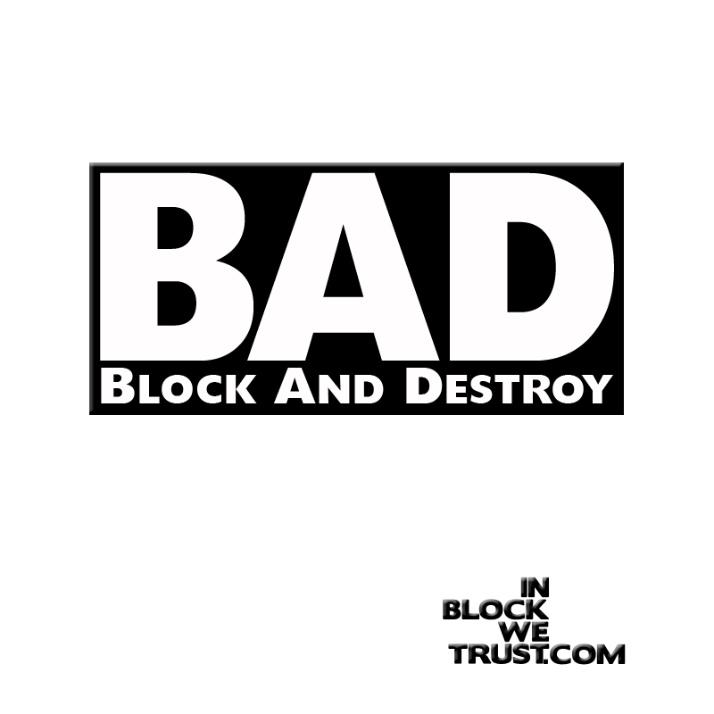 sticker autocollant BAD Block and Destroy roller derby jam blocker track pack