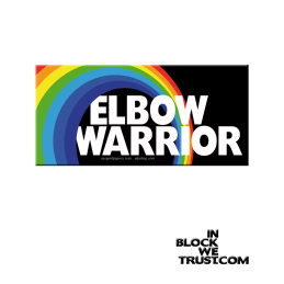 Sticker Autocollant elbow warrior roller derby track pack quad