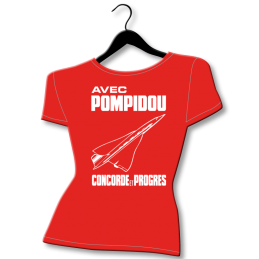 tee shirt femme grandes tailles pompidou concorde et progres humour politique