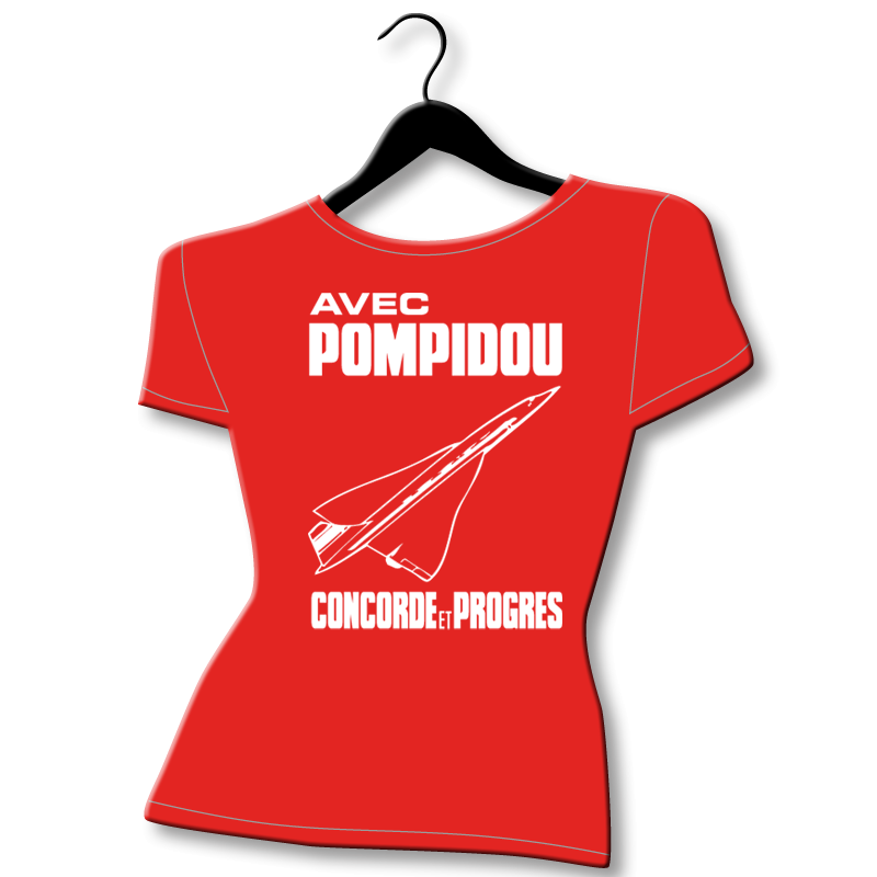 tee shirt femme grandes tailles pompidou concorde et progres humour politique